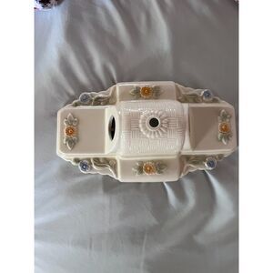 Antique Vintage Art Deco Flush Mount Ceiling Fixture Light Porcelain Ceramic 11"